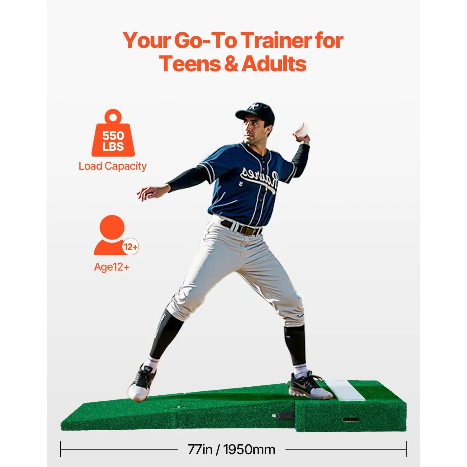 Pitching Mound, Portable Baseball Pitcher's Mound, 77 in IIndoor Outdoor Pitching Practice and Training Equipment, Softball Pitc