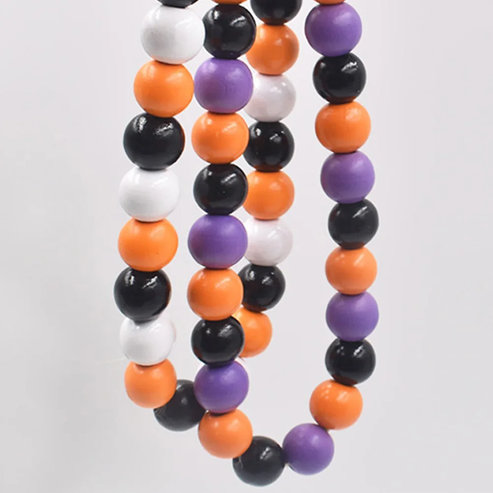 

2Pcs Halloween Hanging Decoration Hanging Decor Wood Garland Hemp Rope Pendant Halloween Beaded Garland Wall Holiday Decorations