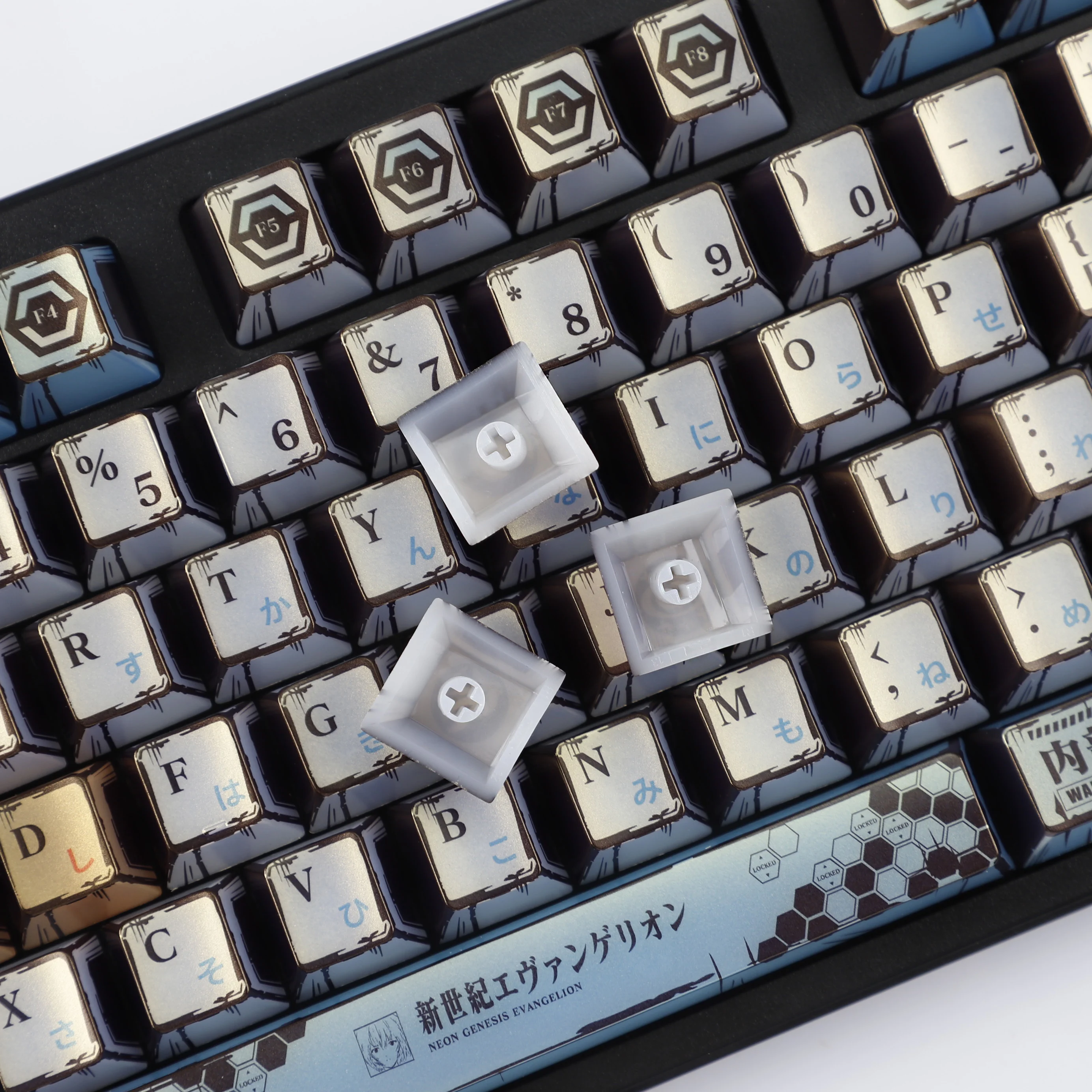 YMDK 126 Keys Retro Pearlescent EVA Metal Wear-Resistant Cherry Profile Dye Sub Keycaps for MX Gaming Mechanical keyboard view 5