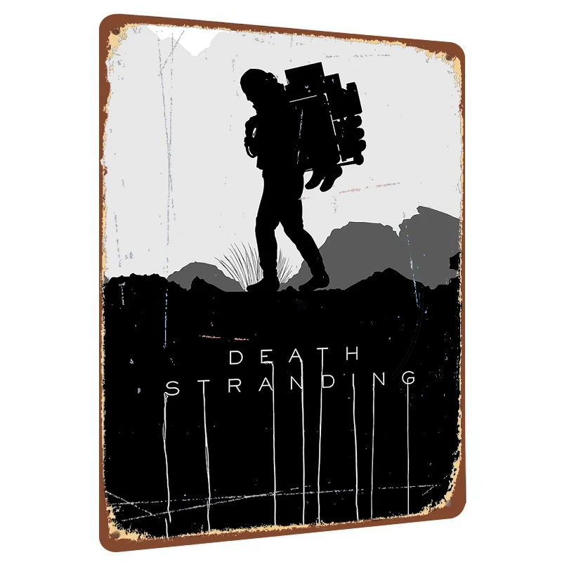 Death Stranding Game Peripheral Sam Silhouette Metal Iron Painting Living Room Study Decorative Wall Art