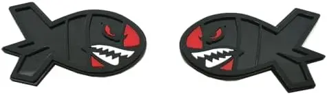 

Custom 3D Red Eye Flying Tiger Shark Badge - Black, Universal Fit for Car, Truck, SUV