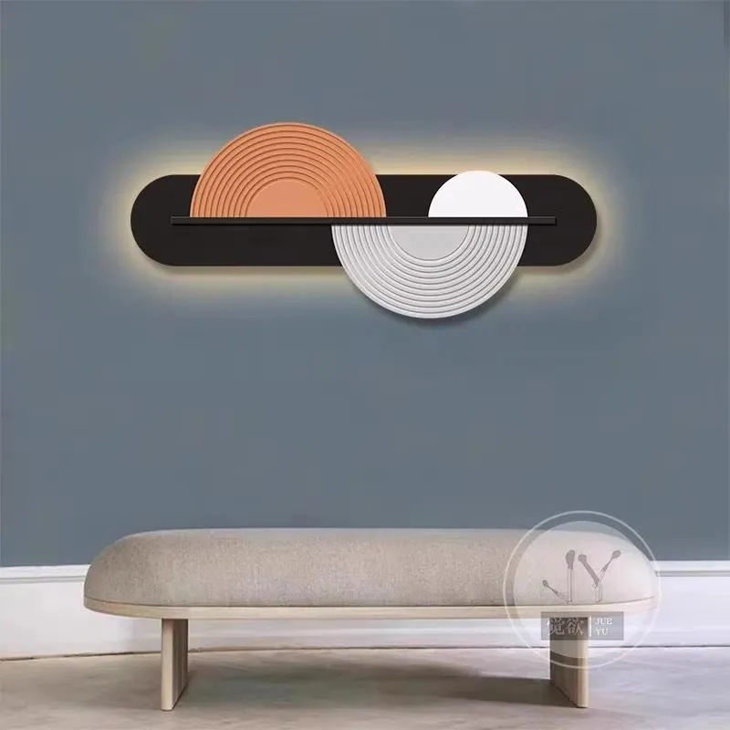 Modern minimalist abstract art canvas painting color block mural living room bedroom creative home improvement