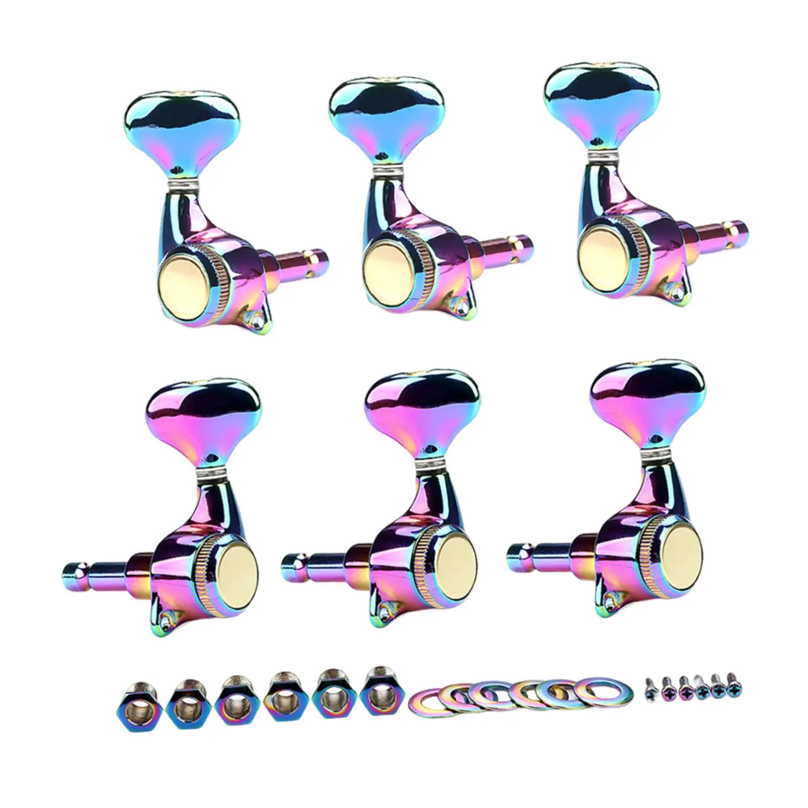 6 Pieces 3R 3L Guitar Peg Button Tuner Machine Heads Knobs for Guitars Parts