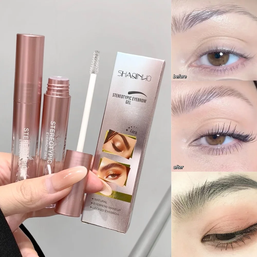 SHAQINUO Transparent Colorless Brow Gel Natural Wild Brow Gel Defined Individual Brows 3D Shaping & Setting Brow Gel