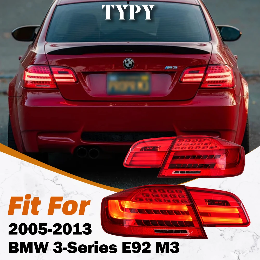 TYPY 4 Pcs Car Lights For 2006-2013 BMW M3 E92 TailLight 330i 335i  LED  Rear Stop Lamp DRL Brake Signal Reversing