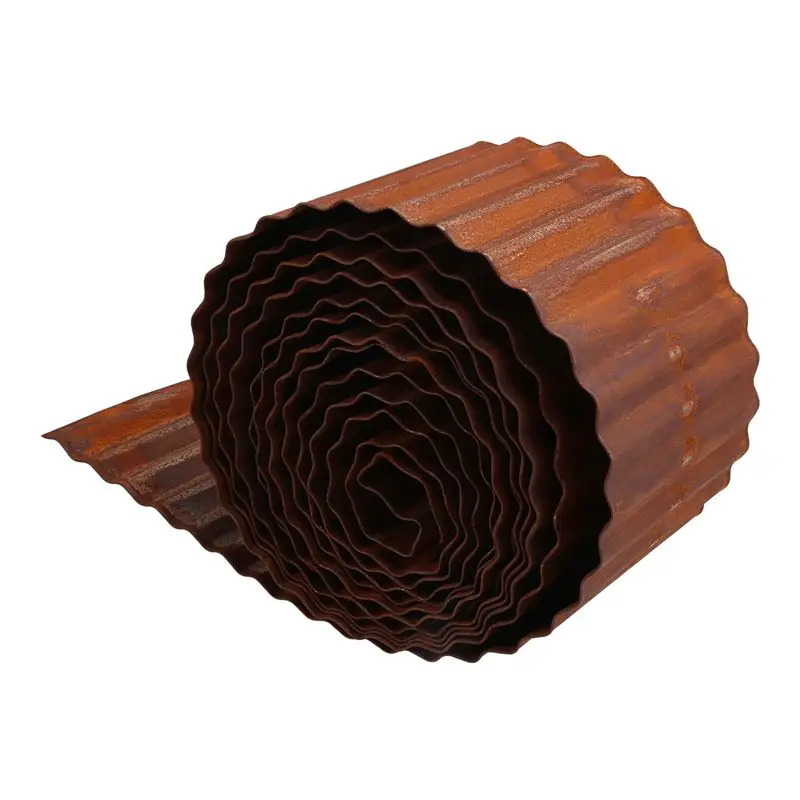 ABHI-6 Inch X 20 FT Lawn Edging Borders Corrugated Galvanized Garden Edging Border Landscape Edging For Vegetables Raised Bed