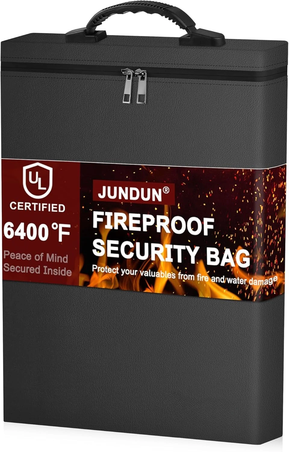 

Fire-resistant document bag, heat resistant up to 6400°F, upgraded material, 12x15x2 inches, household storage bag