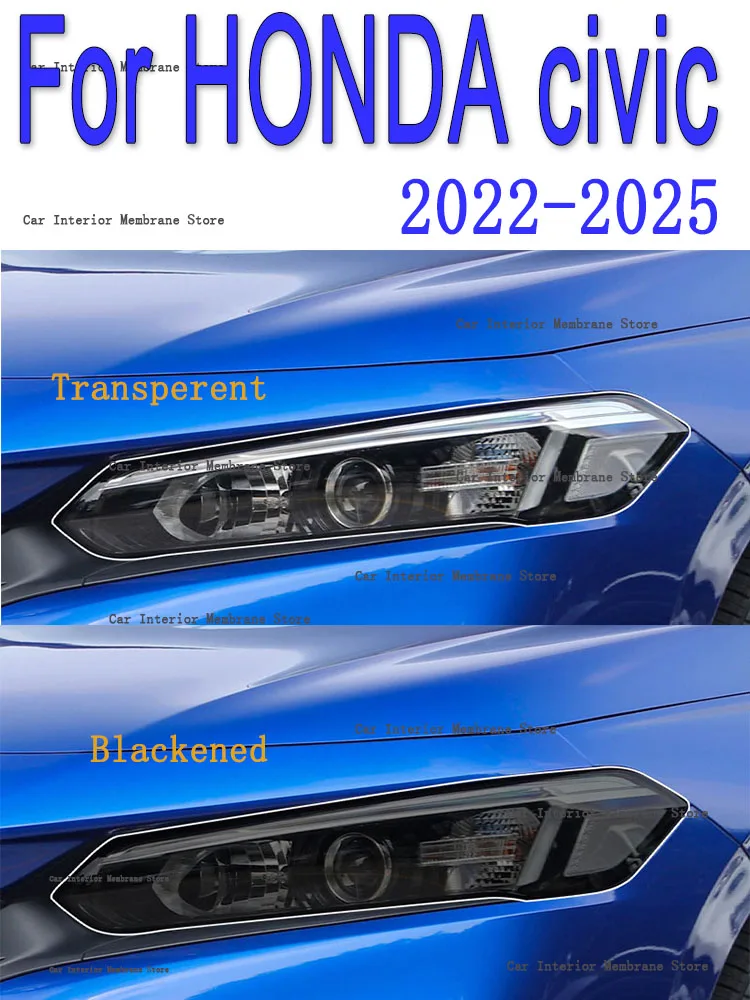 

For HONDA civic (2022-2025) TPU smoked black light film modification accessories, car light protection film