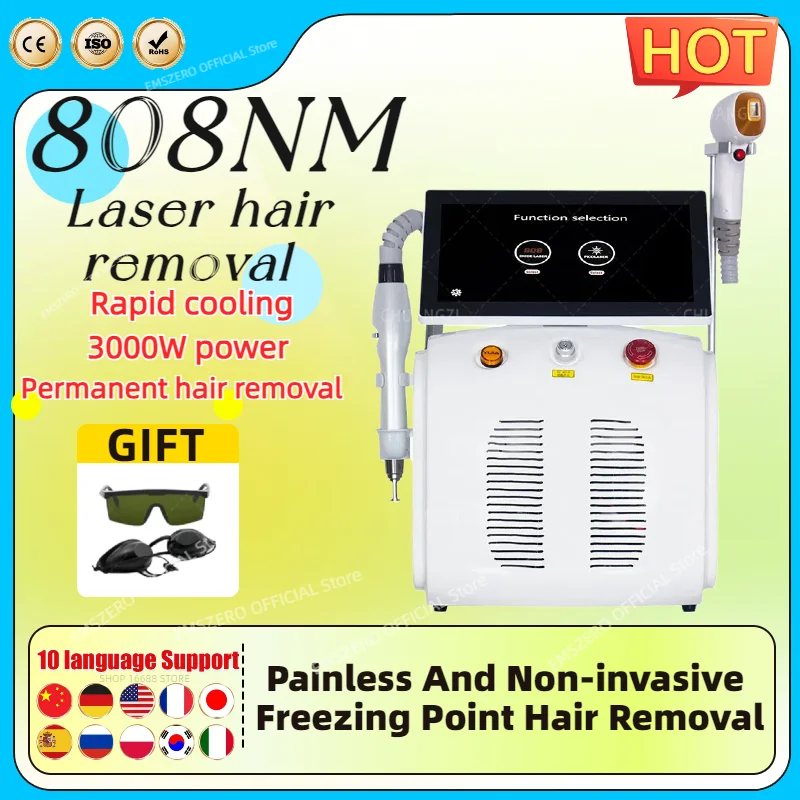 2 in1  Removal Machine speckle pigment808 755 1064Nm Diode Laser Hair Removal Equipment for beauty salon