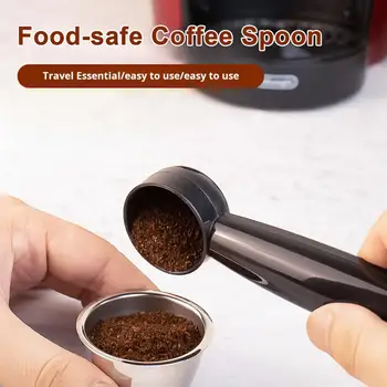 커피 스쿱 더블 헤드 탬핑 스푼 파우더 해머 탬퍼, 긴 손잡이, 2 인 1 커피 도구, 에스프레소 콩 탬핑 바 도구, 20ml