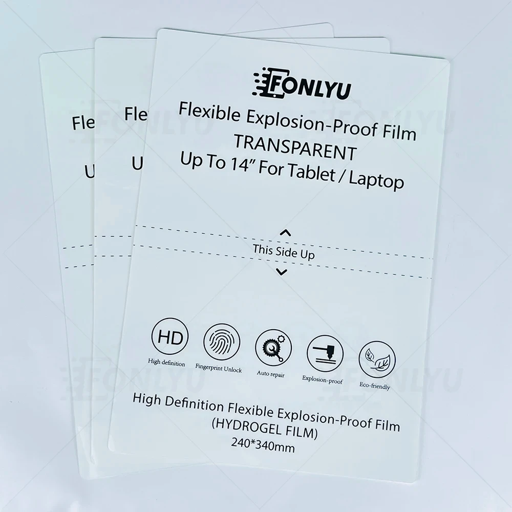 FONLYU 14 inch Soft TPU Film for Tablet Laptop Hydrogel Sheets Screen Protector for Cutting Machine Plotter Soft Sticker 10pcs