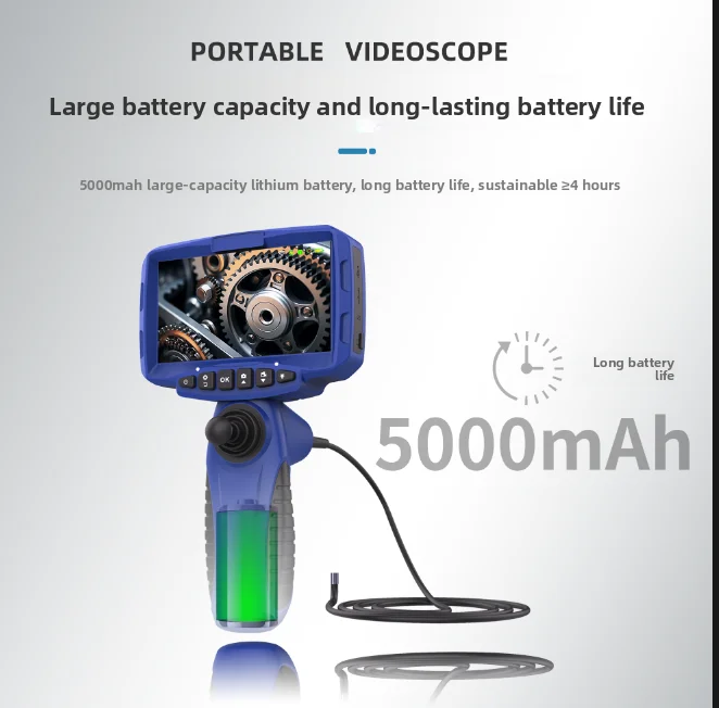 4 Way Video Endoscope Pipe Inspection Camera 5 Inch Dual Lens Industrial High Definition 360 Degree Borescope Endoscope Camera