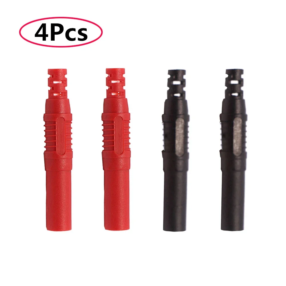 4pcs 4mm Banana Plugs High Voltage Copper Nickel Plated Connectors Black Red Test Plugs for Instrumentation