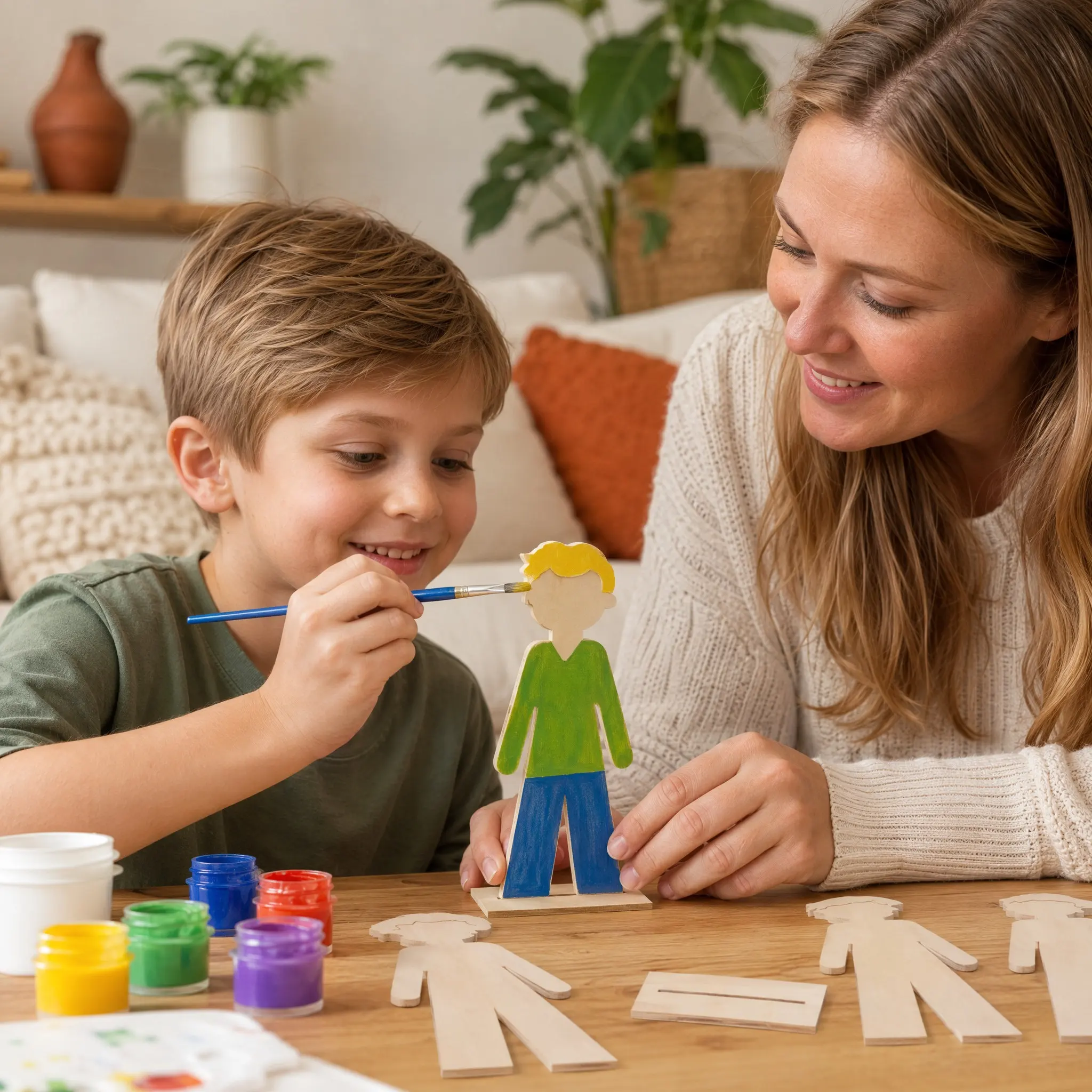 20pcs Blank Wooden People Shapes for DIY Crafts, Graffiti Doodling, Hanging Ornaments & Embellishing – Unfinished Wood