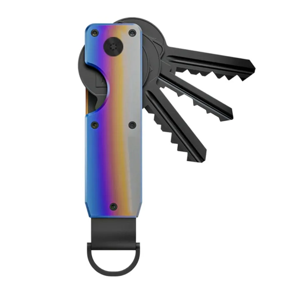 

Carbon Fiber Metal Key Organizer Holds 2-6 Keys Anti-Lost Key Case Holder with Screwdriver Innovative Metal Key Chain Women