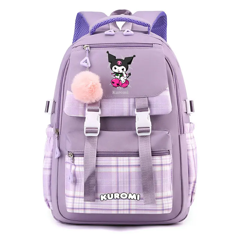 Kuromi-mochila escolar para niños y niñas, de gran capacidad morral, impermeable, Kawaii