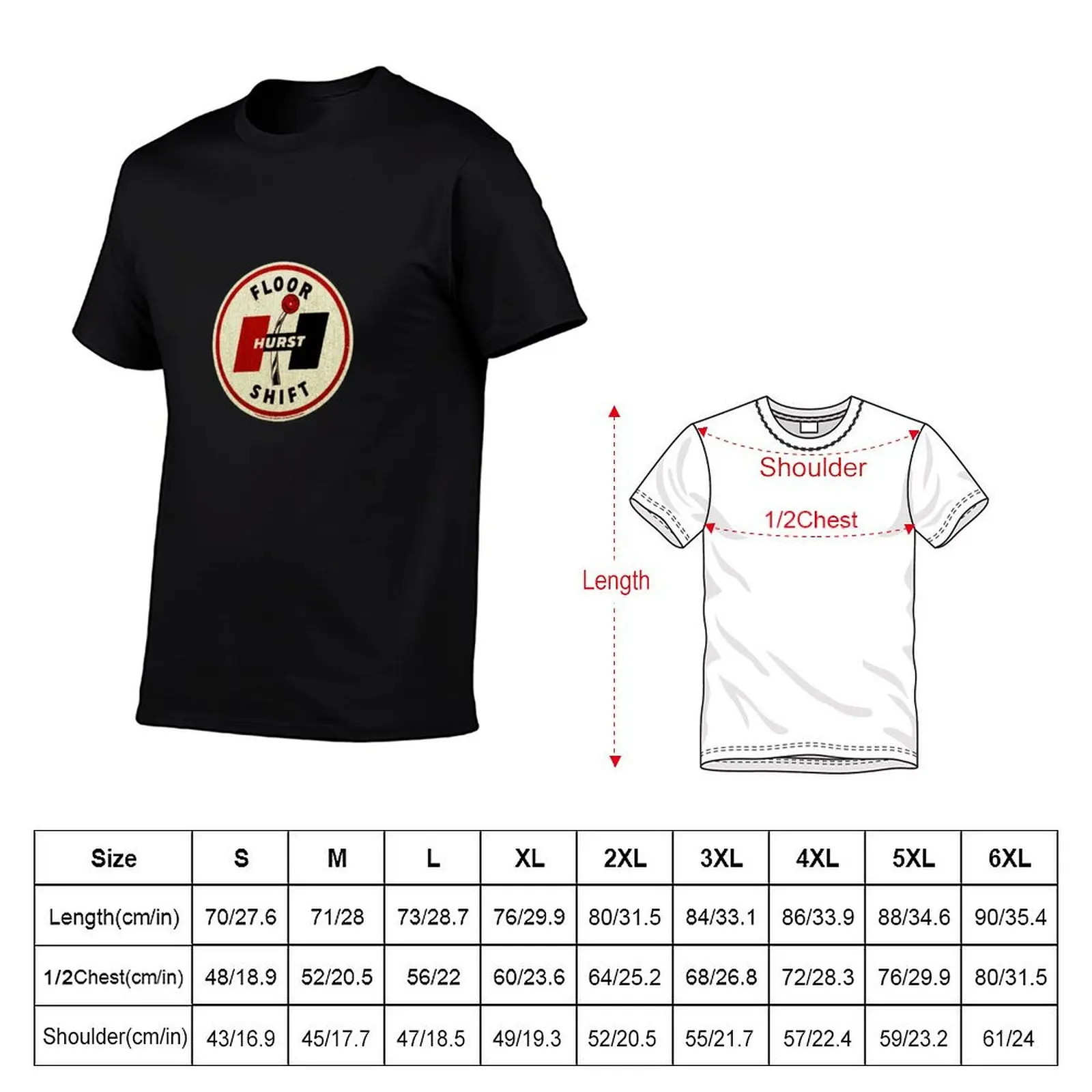 Vintage Hurst shifter Car decal USA Classic TShirt889 T-Shirt Work Short Sleeve Cotton Top