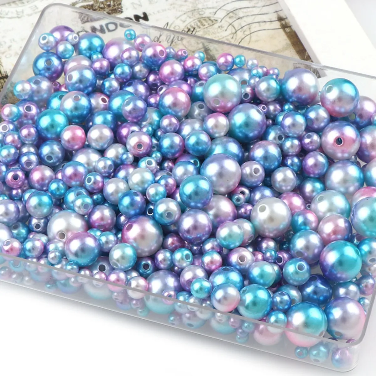 

Mermaid Color Acrylic Pearl Beads 4-12mm Mix Size for DIY Jewelry Making Necklace Bracelet Earrings Decors Craft Supplies