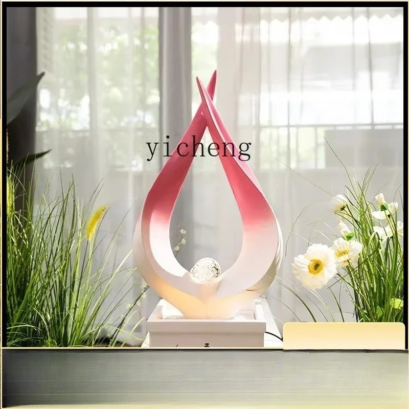 BJ-9  European Style Feng Shui Wheel Crystal Ball Wealth-Attracting Water Flow Ornament Circulating Water Living Room Opening Gi