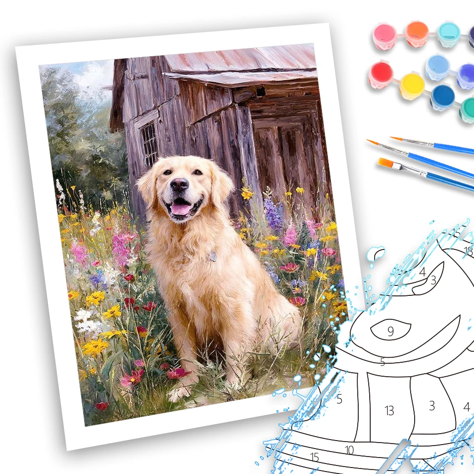 GATYZTORY Painting By Numbers Modern Kill Time Adults Crafts Decorative Paintings dog Wall Decoration For Home Canvas Picture