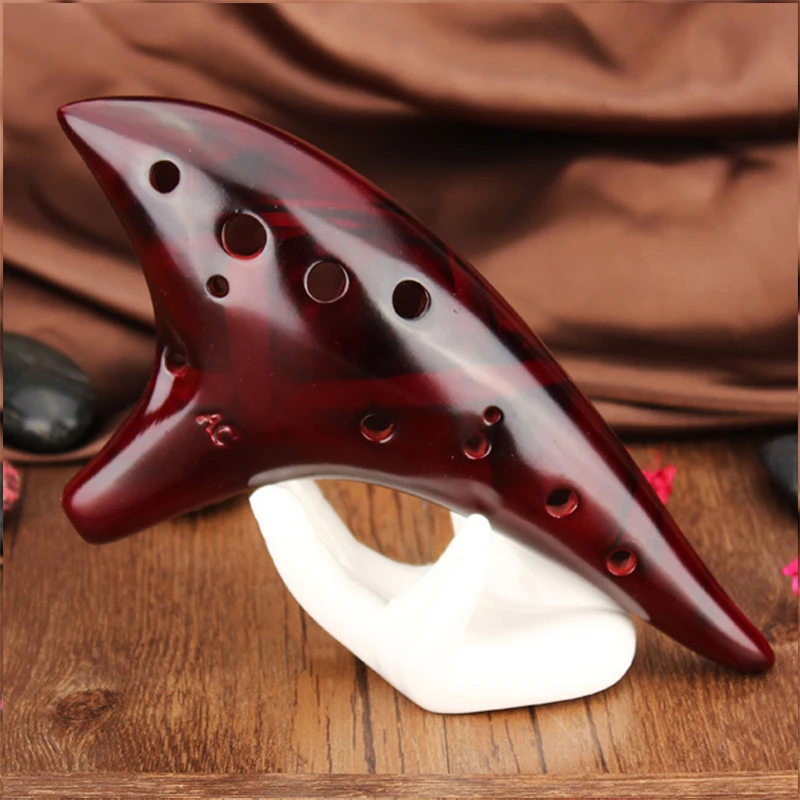 Professional 12 Holes Alto C Tone Smoldering Ocarina Flute With Bag