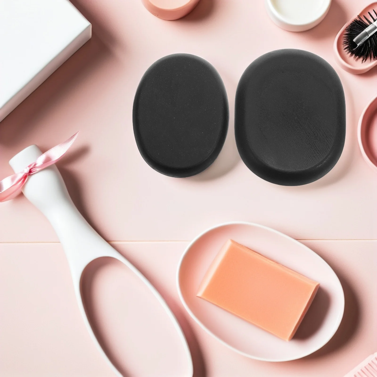 مجموعة تدليك أحجار البازلت الساخنة الطبيعية مكونة من 8 قطع لاسترخاء العضلات العميقة علاج الظهر سبا الروائح استخدام السفر المنزلي