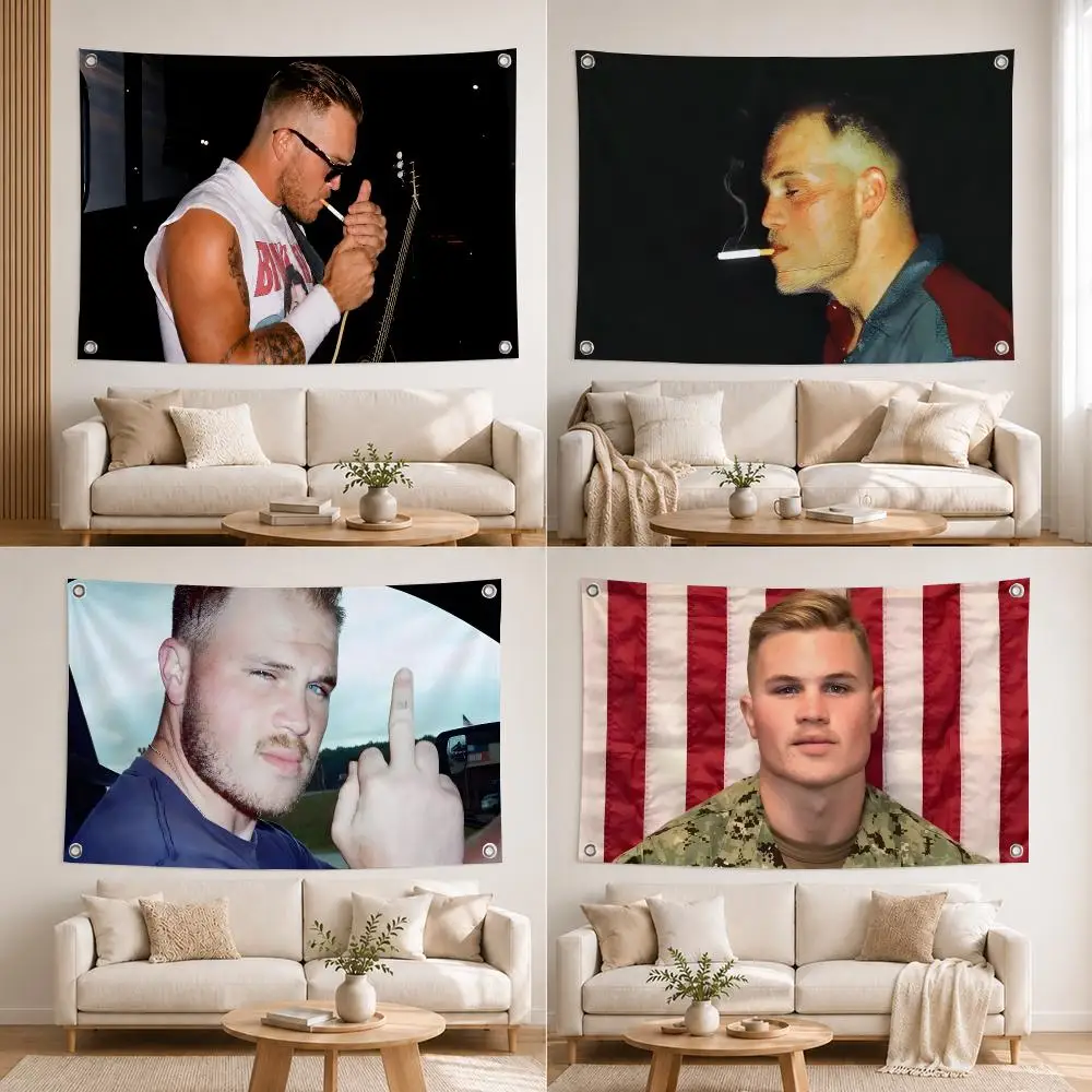 Singer Zach Bryan Flags Home Yard Garden Wall Hanging Flag Indoor Outdoor Banner Decor for Patio Backdrop Art