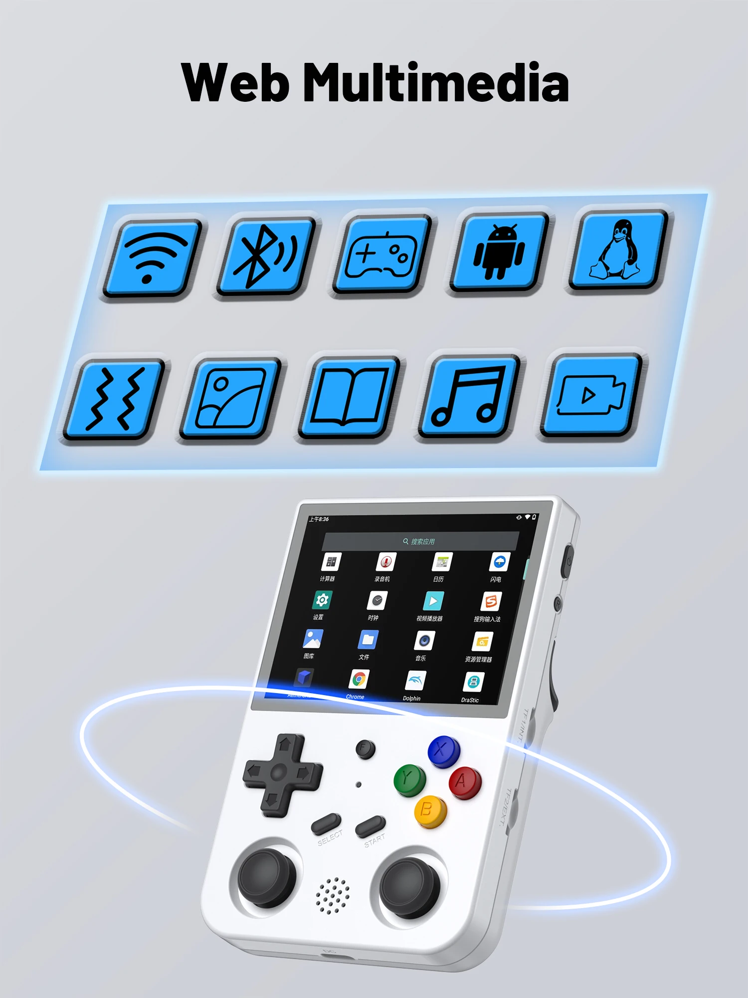 ANBERNIC RG353V 3.5 INCH 640*480 Handheld Game Player Built-in 20 Simulator Retro Game Wired Handle Android Linux OS RG353VS