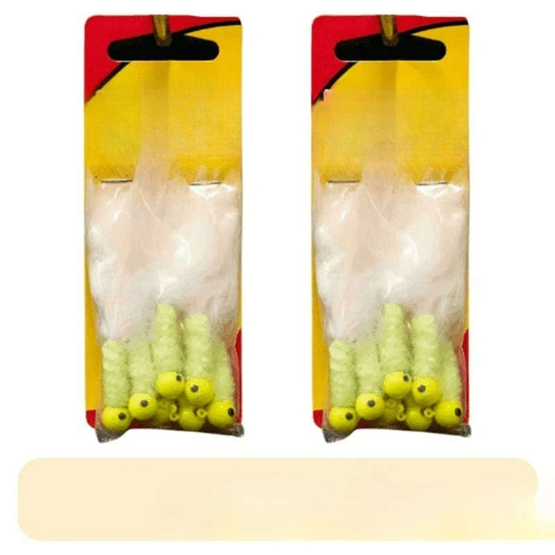 (2 Pack) Fishing Lure, Chartreuse/Chartreuse/White, 2.5 IN