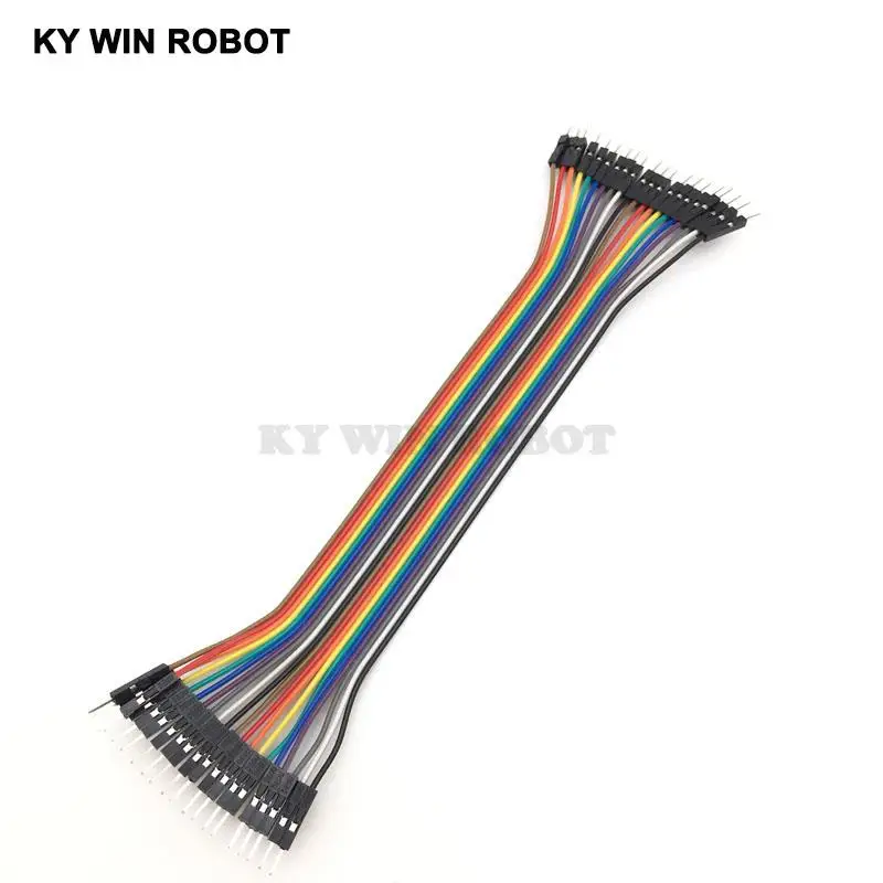 DuPont line 20pcs 20cm 2.54mm 1p-1p Pin Male to Male Color Breadboard Cable Jump Wire Jumper For Arduino