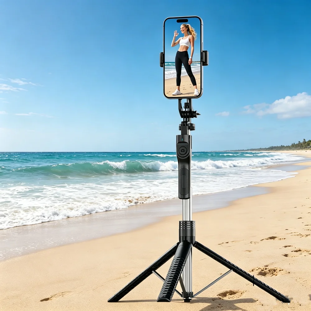 FANGTUOSI 1900mm Wireless Selfie Stick Tripod Stand Foldable Monopod With Led Light For Smartphones Balance Steady Shooting Live view 6