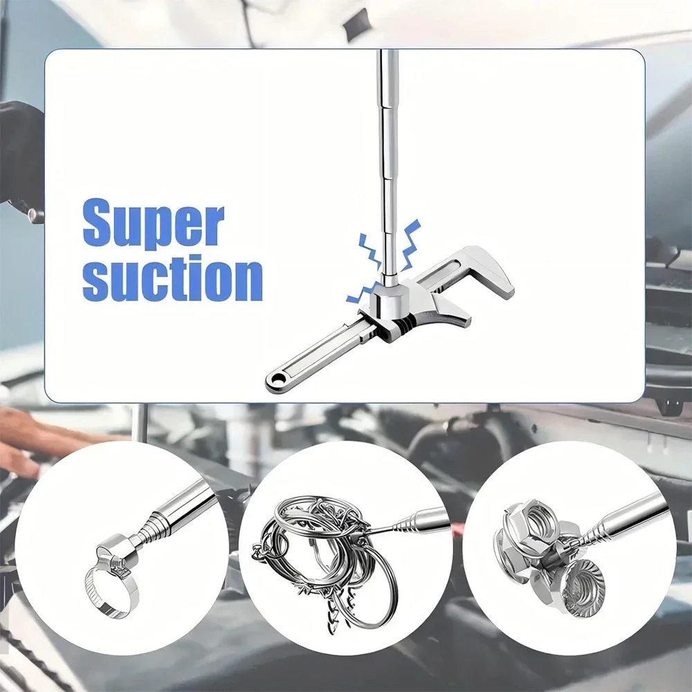 1pc Telescoping Extendable Magnet Pen Magnetic Rod Pickup Tool Retractable Car Repair Machinery Maintenance Garage Workshop Tool