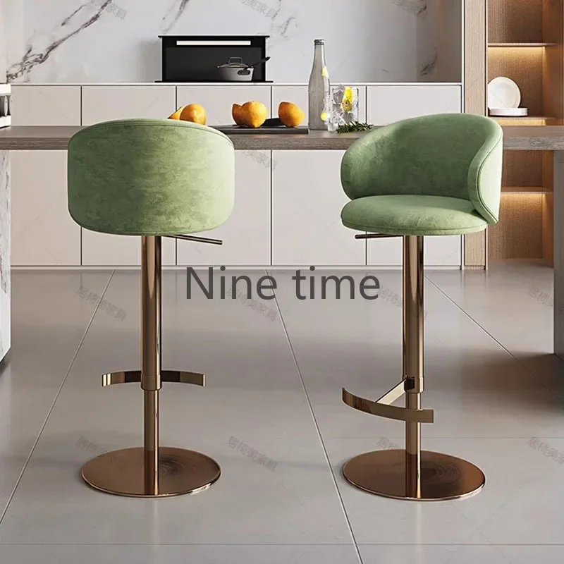 Nordic Modern Adjustable Bar Chairs Luxury Swivel Library Island Kitchen Bar Chairs Design High Sillas Para Comedor Furniture