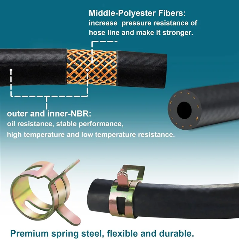 

Топливопровод A42M-1/4, шланг топливопровода 10 футов, с 20 зажимами топливопровода, комплект топливопровода