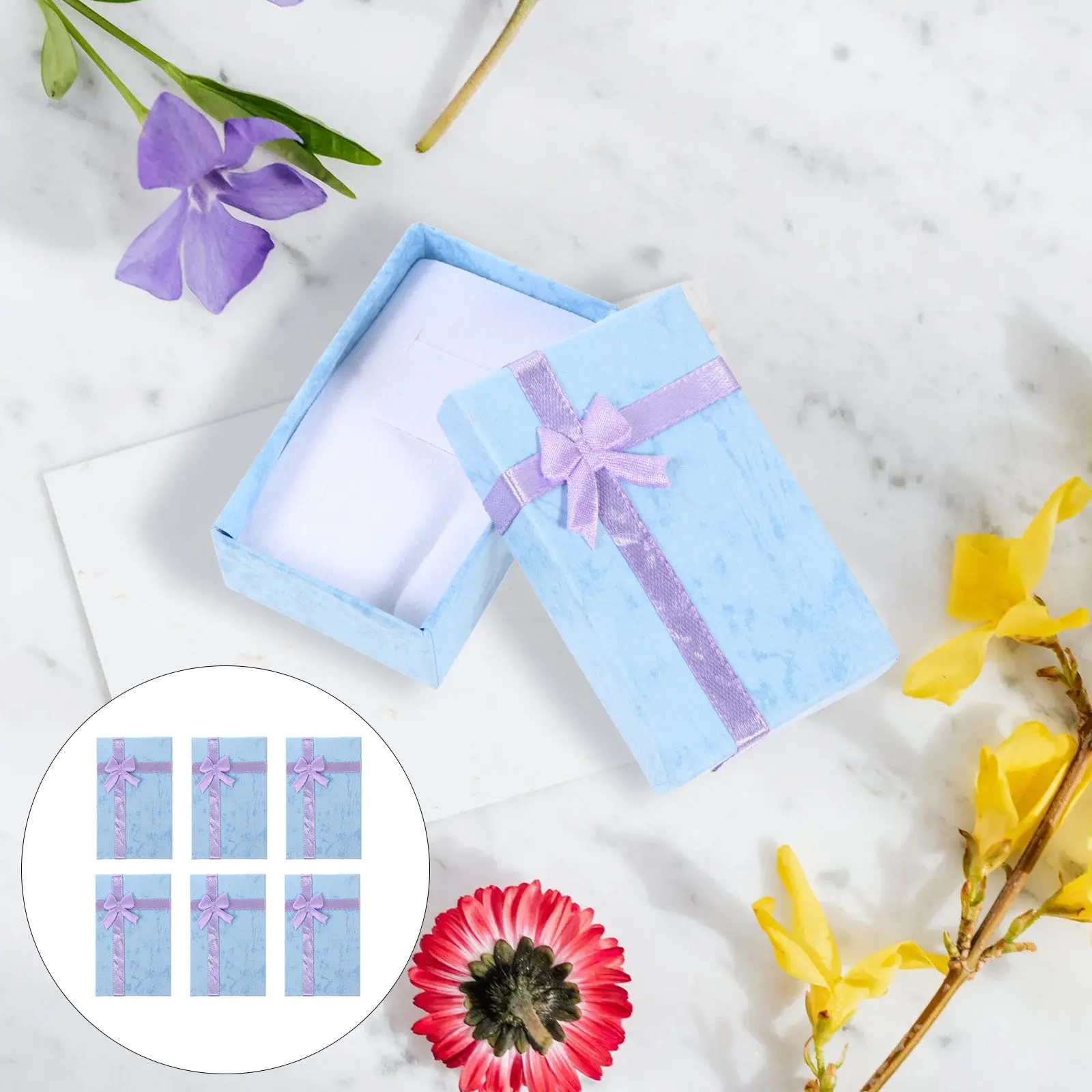 

6Pcs Jewelry Organizer Box Decorative Gift Treat Boxes with Bowknot Ideal for Holiday Birthday Wedding Baby Shower Party Favors