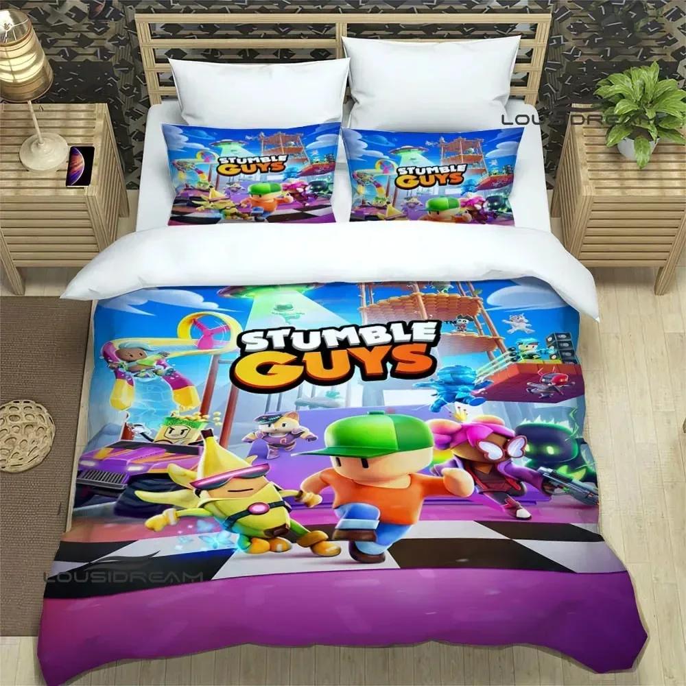 3D Print Cartoon Stumble Game Guys Bedding Set Boys Girls Twin Queen King Size Duvet Cover Pillowcase Bed boys Adult Bedroom