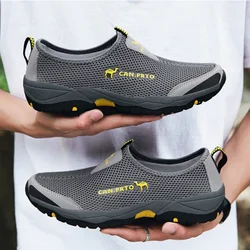 Fashion Summer Shoes Men Casual Shoes Air Mesh Outdoor Breathable Slip-on Man Flats Sneakers Comfortable Water Loafers Size 45