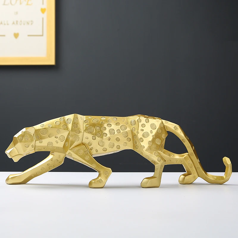 

Креативный роскошный геометрический леопардовый декор из смолы для дома, автомобиля, гостиной, офисного стола, подарок в скандинавском стиле