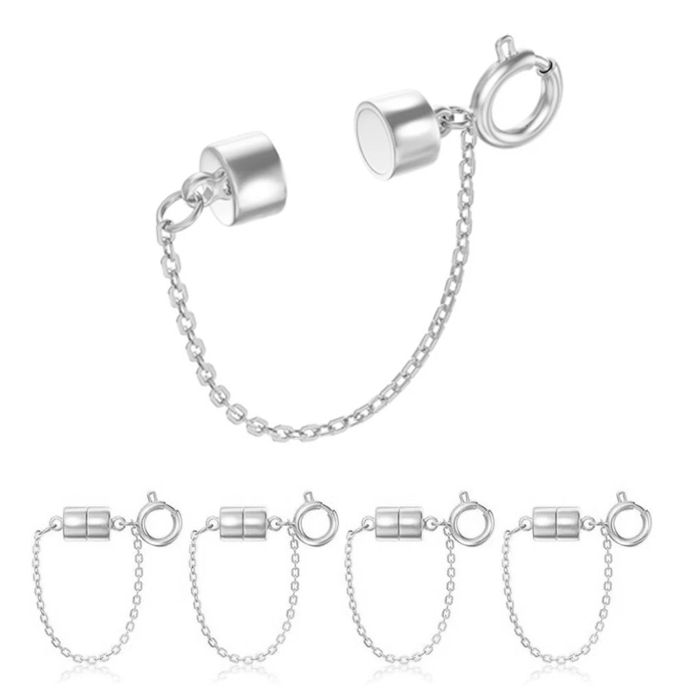 5 Stück magnetische Armbandverschlüsse und Verschlüsse mit Sicherheitskette „Never Fall“-Armbandverlängerung, Konverter, magnetische Verschlüsse für Damen