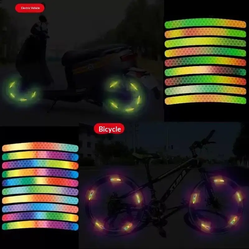 20 Stück reflektierende Auto-Felgenaufkleber, wasserdicht, einfach anzubringende Aufkleber für Motorrad, Fahrrad, Auto, DIY, Außendekoration – Detail 6