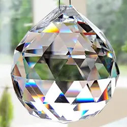 Hanging Clear Faceted Crystal Lighting Ball Prisms DIY Pendant Curtain Chandelier Lamp Decoration Sun Catcher Rainbow Pendant