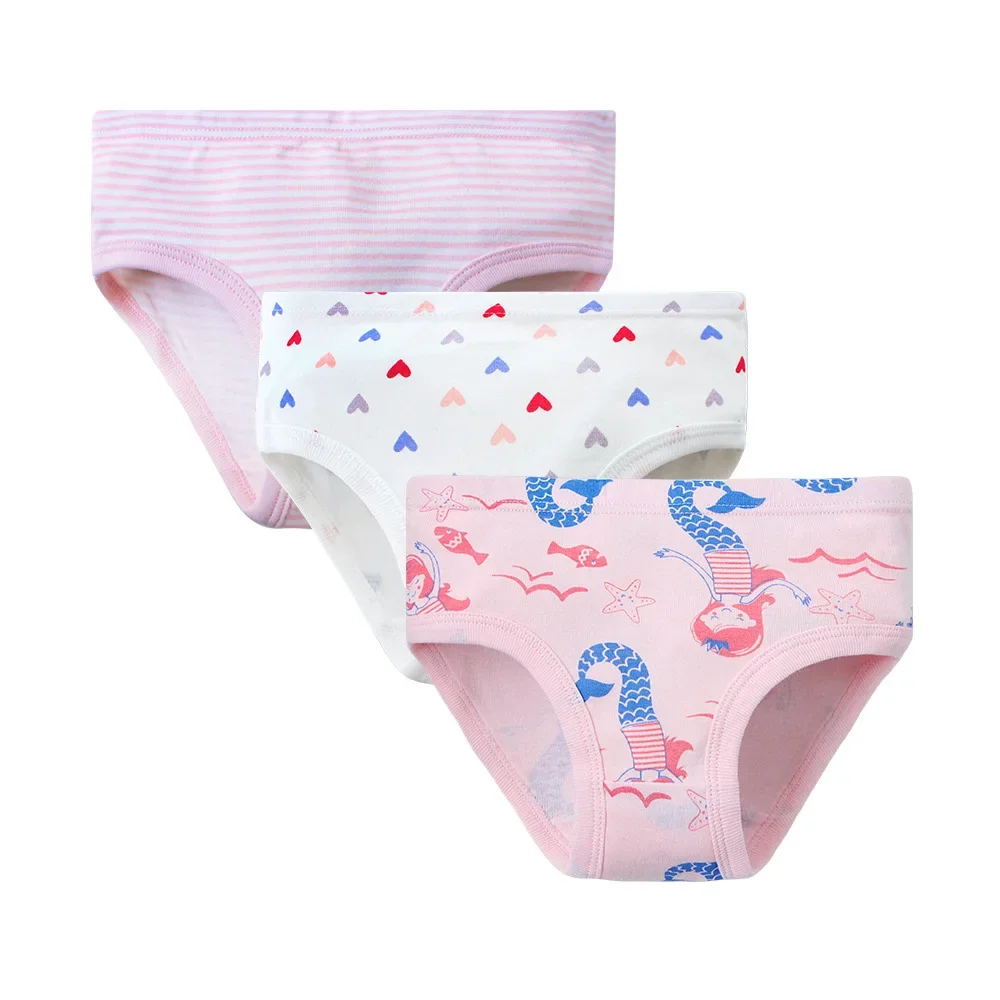 2-7 Years Girls Panties 3pcs Per Set Cotton Student Kids Underwear Little Girls Briefs Baby Girls Underpant Kids Accessories