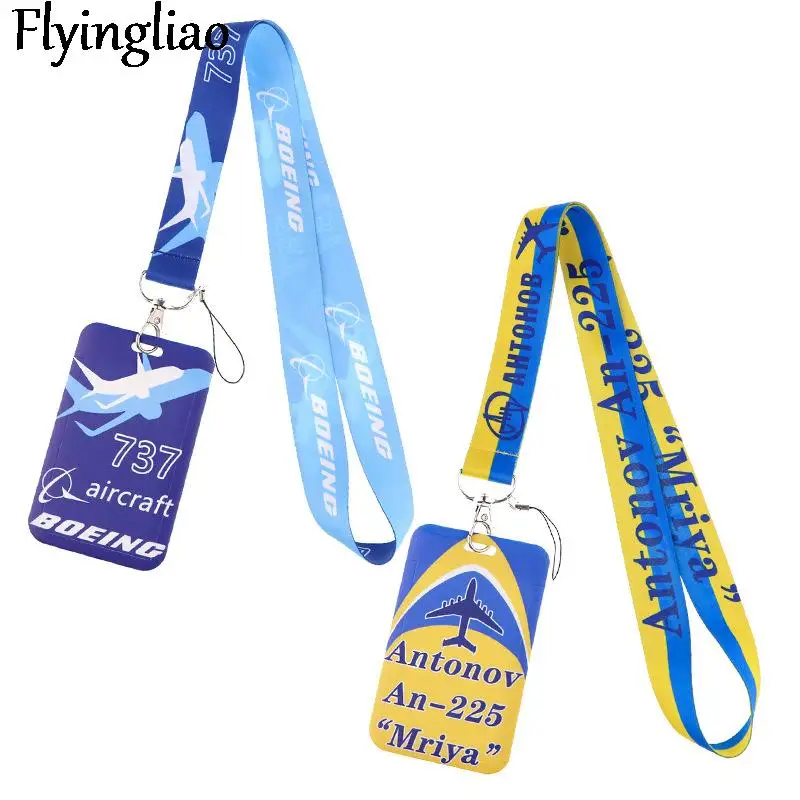 

Boeing aircraft Lanyard ID Badge Holder Bus Pass Case Cover Slip Bank Credit Card Holder Strap Card Holder
