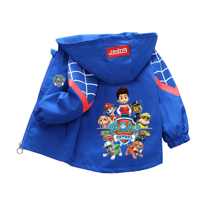 PAW Patrol Children Girls Hooded Jacket Coat 2024 Autumn Baby Boy Cartoon Zipper Long Sleeve Casual Clothing Kids Outerwear