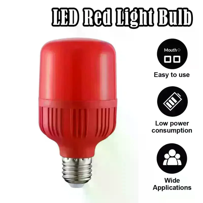 High Power Red LED Light Bulb E27/B22 AC 220V 5W 10W 15W 30W High Brightness Spot Light Festive New Year Christmas Lights