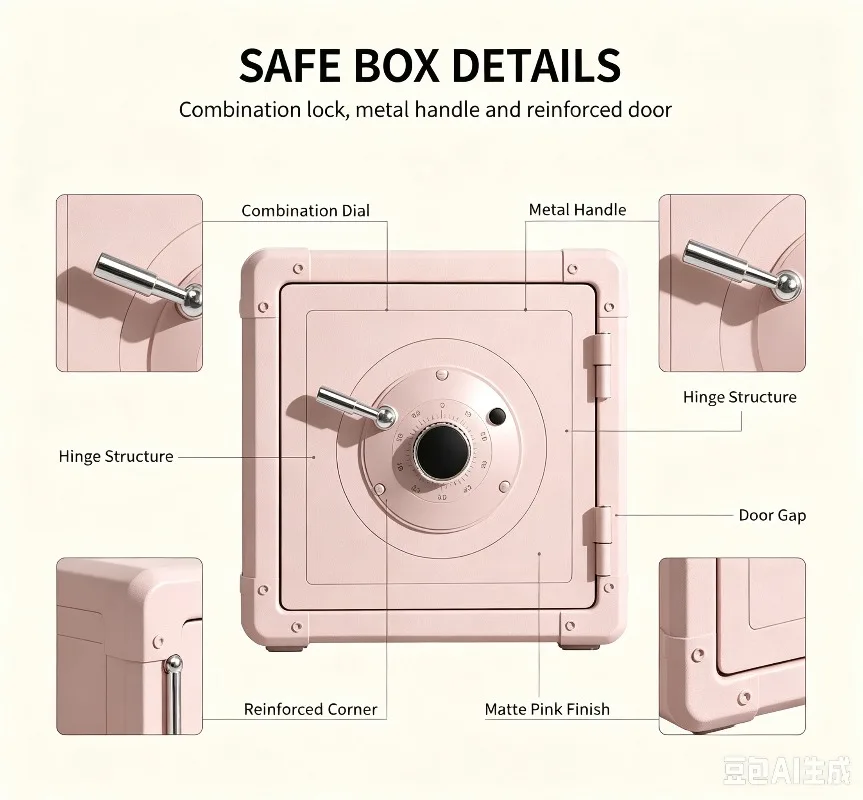 LLY retro mechanical fingerprint safe household anti-theft can not move the small password safe
