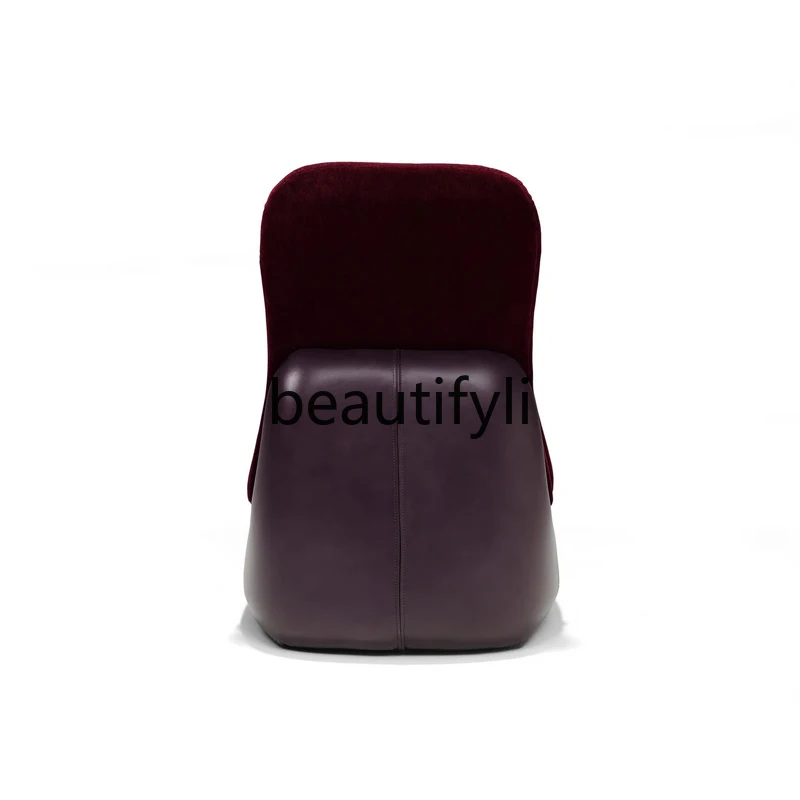 Italian minimalist fabric dining chair high-end creative tongue chair dressing stool book chair