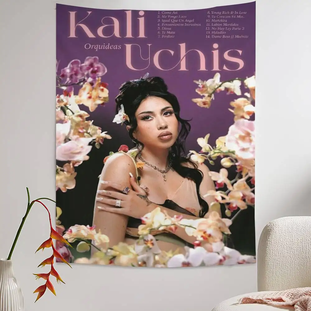 Singer Kali Uchis Chart Tapestry Art Science Fiction Room Home Decor Cheap Hippie Wall Hanging