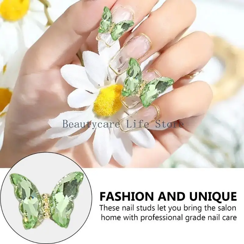 652C 1Bag 3D Butterfly Charms Rhinestones for DIY Project Clothing Embellishment