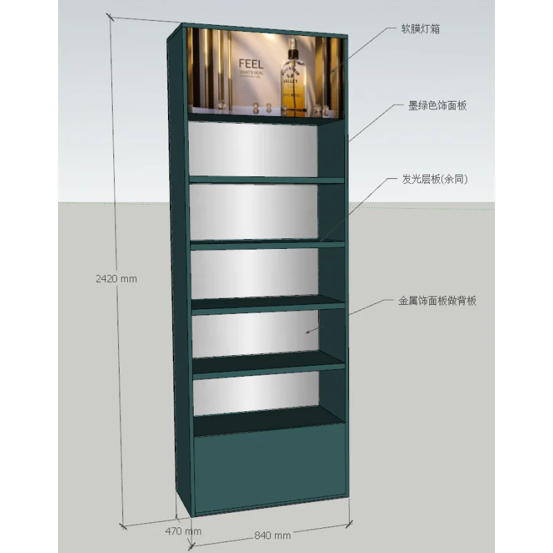 Custom. full beauty skincare store metal stand cosmetic shop shelves and display cabinet with led lights